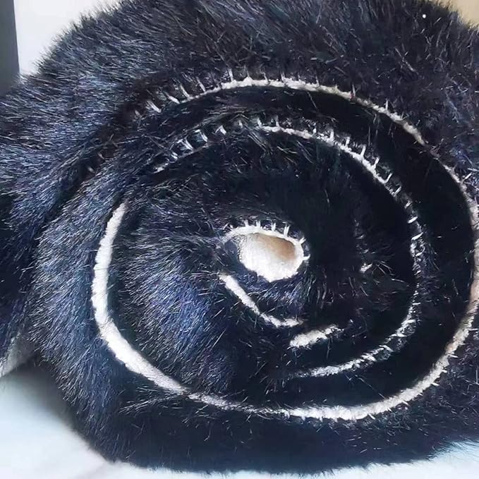 Ghouse Soft Faux Sheepskin Fur Rug Runner Rug 2x6 Black Fluffy Bedside Plush Shag Nursery Carpet Area Rugs for Living Room Bedroom Playing Room Decor