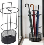 FILFEEL Duty Iron Umbrella Stand – Freestanding Metal Umbrella Holder with Drainage Mesh Base for Entryway, Home, Office & Commercial Use – Compact 20x15x50cm Vertical Storage Rack