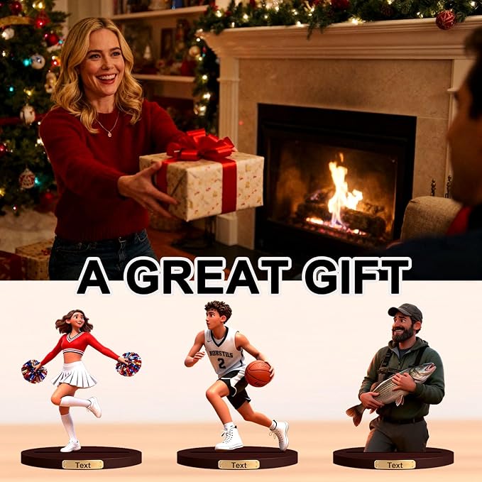 Personalized Cheerleading Team 3D Cartoon Photo Style Desktop Decoration,Cartoon Figurine From Cheerleader'S Photo,Office And Bedside Table Decoration For Fitness Dance Enthusiasts (Cheerleader cartoon)