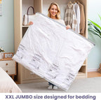 TAILI 6 Pack Vacuum Storage Bags, XXL Jumbo (47x39 Inch), Vacuum Sealed Bags for Comforter and Blankets, Bedding, Clothing, Giant Space Saver Bags for Huge Stuffed Toy
