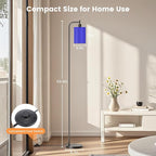 SIBRILLE Floor Lamp with Linen Shade, Dimmable Tall Standing Lamp with Remote Control & 3 Color Temperatures, Modern Floor Lamps for Living Room Bedroom Office Corner, 9W LED Bulb Included
