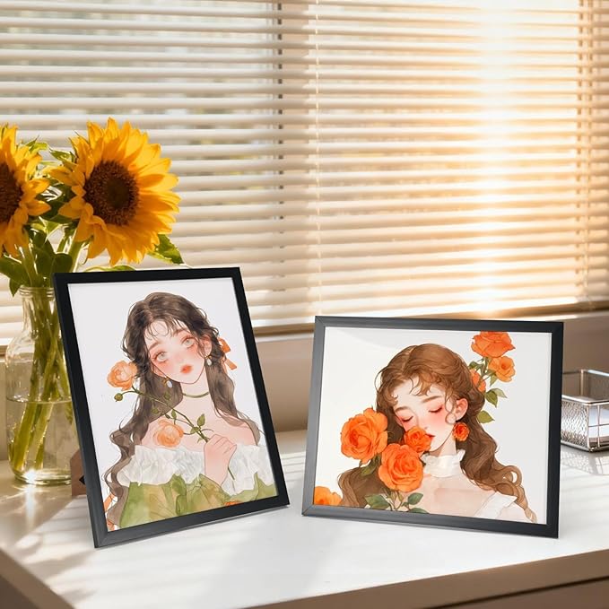 8x10 Black Picture Frames Set of 12 for Displaying 8 x 10 Photos, Multi 8x10 Frames Collage for Wall or Tabletop, Horizontal or Vertical Display