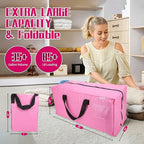 6-Pack Moving Bags,Heavy Duty Large Storage Bags with Zippers & Backpack Straps,Space Saver Bags are Packing Supplies for Moving & Travel,Alternative to Moving Boxes(Pink)