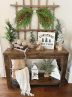 Artificial Christmas Swags with Norfolk Pine, Red Berries and Pinecones, 24" Christmas Thanksgiving Decorations for Front Door, Mantel, Staircase, Window, Xmas Décor