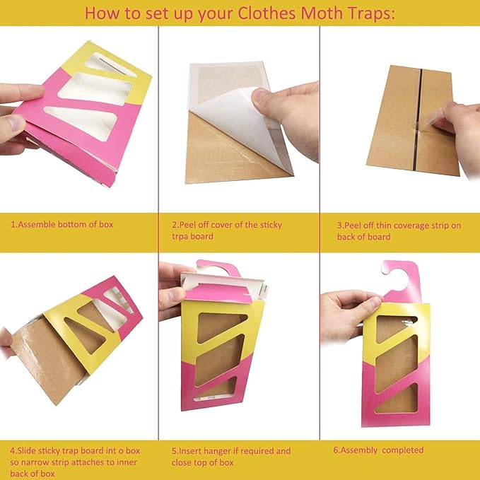 Effective and Refillable Dual Moth Pheromone Traps, Ultimate Solution to Clothes & Pantry Moth Control -4 Pack