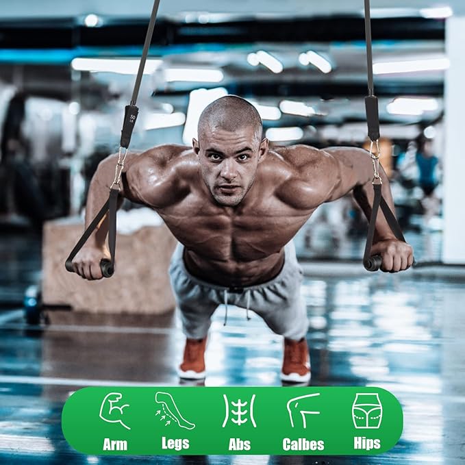 Exercise Resistance Bands with Handles for Working Out, 150/200/250/300 Lbs Workout Bands Set with Door Anchor for Physical Therapy, Yoga, Pilates