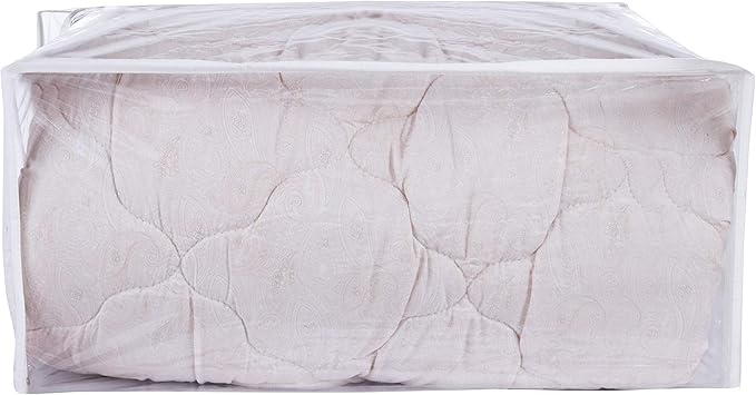 NUYKOUY Clear Vinyl Storage Bags with Zipper 24x20x11 Inch, Clothes Bag Organizer, Space Saver PVC Comforter Clear Storage Bags for Blanket, King Size Pillows Storage,Linen Storage (3 Pack.)