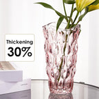 CEMABT Glass Vases for Flowers, Unbreakable 3.4 lb Morden Vases for Tables Centerpieces, Vintage and Clear Rose Large Vases Christmas Thanksgiving Gifts, Pink