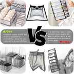 ULENDIS 9 Pack Wardrobe Clothes Organizer for Drawers, Foldable Clothes Drawer Mesh Separation Box, Drawer Dividers for Clothes Pants Jeans T Shirt (2Jeans+2Bra+(Legging+Shirt+Panties+Sock)*1)