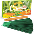 FIRIK Citronella Incense Sticks Outdoor, 120 PCS Lemongrass Incense Sticks with Wooden Holder for Home Pool Side Garden, Patio, Camping Trips, Porches, Courtyards, Farm, Backyard