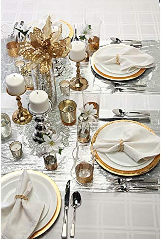 Hosley Gold Charger Plates Set of 4 – 11.75” Decorative Plastic Table Chargers for Wedding Centerpieces, Event Decor & Elegant Dining