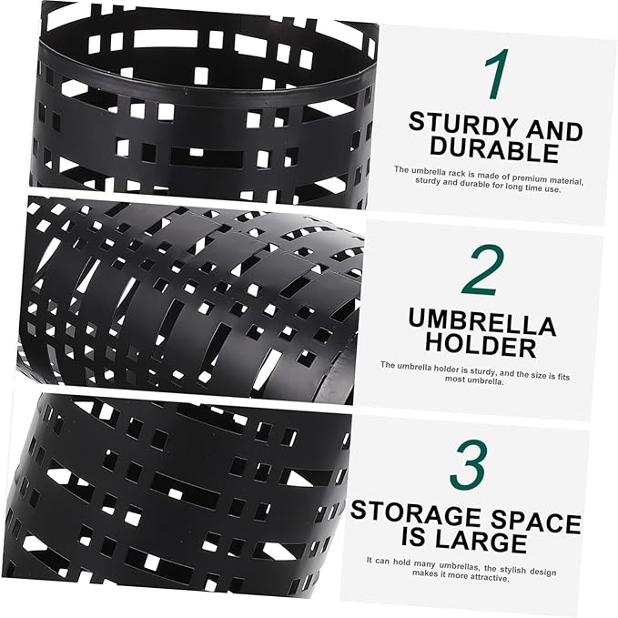 Mobestech Umbrella Storage Organizer Stylish Iron Art Umbrella Stand for Home Entryway and Spacious Multifunctional Design for Canes and Decor for Lobby and Mall