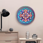 Decorative Plates, Morocco Floral Watercolor Stained Glass Print Ceramic Dinner Plate Home Wobble-Plate with Display Stand, Wall Hanging Decor for Kitchen Household 10 Inch, Gifts for Family Friends