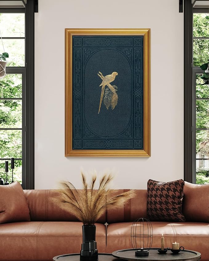VIYYIEA Vintage Gold Framed Wall Art for Living Room, Macaw Canvas Prints Home Decor, Large Oil Painting Picture, Bedroom Wall Decor Gifts for Friends or Family -【Macaw】-(36L x 24W)