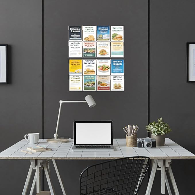Acrylic Brochure Pamphlet Holder, 16 Magazine Holders, Clear Brochure Display Stand Wall Mount, Trifold Flyer Rack, Literature Storage Rack for Home, Offices, Waiting Room