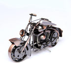 Trebisky Metal Motorcycle Sculpture (Copper Softail) – Vintage Scrap Art Desk Decor for Office & Home, Unique for Dad, Men, Father, or Biker Enthusiasts
