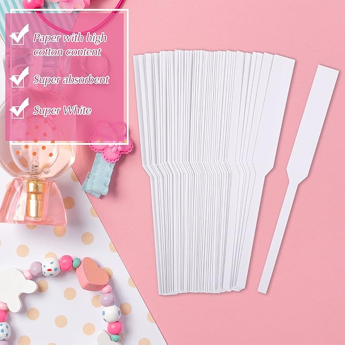 Tondiamo 400 Pieces Perfume Test Strips Fragrance Paper Sticks Cologne Scent Strips Disposable Perfume Blotter Sample Blender Essential Oils Test Cards White for Smell Diffuser Aromatherapy Spice