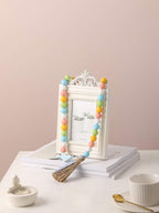 Easter Spring Wood Beaded Garland with Tassels and Bunny Tag Farmhouse Wooden Beads for Tiered Tray Decorations Holiday Country Rustic Prayer Boho Beads Rae Dunn Shelf Décor (Easter Bunny Blue)