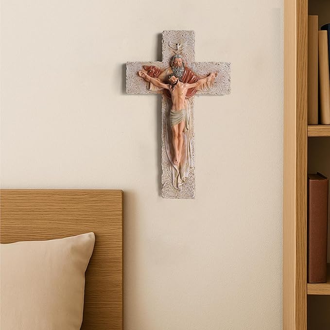 Rlcvecv Crucifix Wall Cross,Jesus Wall Art Cross Decor Catholic Gifts,Religious Crosses for Home Decor