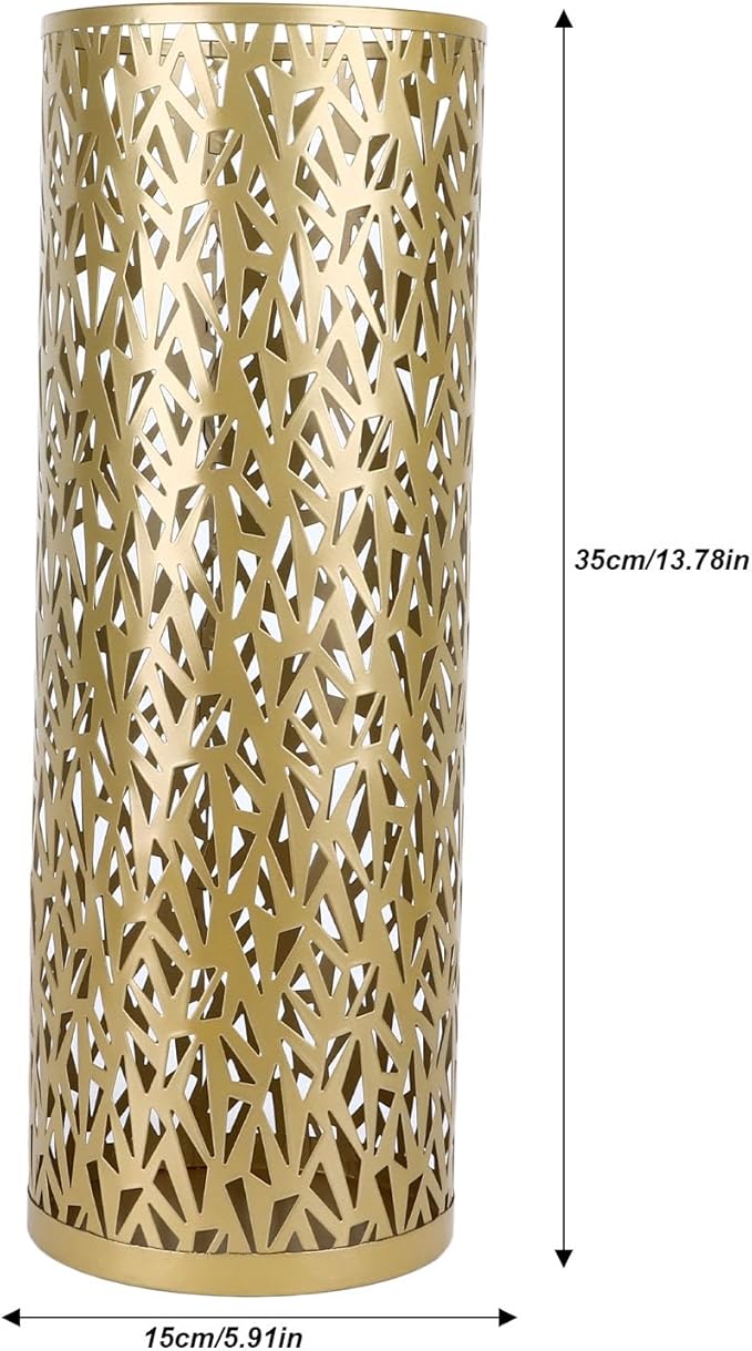 ZJchao Metal Freestanding Round Umbrella Stand Rack Bin for Entryway, Office, or Hotel Decor – Medium Size, Space-Saving Storage Holder with Stable Base and - Finish