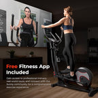 Sunny Health & Fitness Elliptical Machine with Extended Stride, Ultra Quiet 300 lbs Capacity Cross Training Cardio Fully Body Exercise for Home, Sunny Fit App Access, Optional 12" or 16" Stride Length
