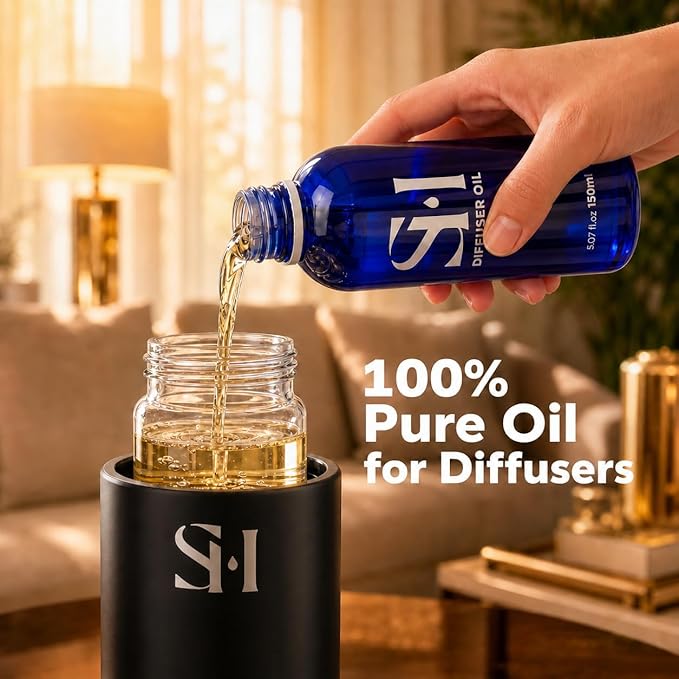 Sandalwood SW08 Hotel Scent Diffuser Oil | 5.07 Fl oz (150 ml) - Waterless Diffuser Oil Refill & Highly Concentrated Fragrance Oil, Diffuser Oil Scents Luxury, Hotel Oil Diffuser