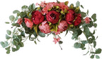 BFYDOAA 30 Inch Wedding Arch Flowers,Decorative Swag Artificial Floral Swag for Lintel, Green Leaves Rose Peony Sunflowers Door Wreath Home Decoration