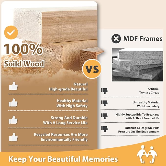 Egofine 4x6 Picture Frames Set of 4, Made of Solid Wood Covered by Plexiglass 3x4.5 and 3.5x5 with Mat or 4x6 without Mat, for Table Top Display and Wall Mounting Photo Frame Rustic White