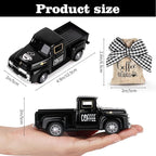 Hooqict Coffee Decor for Coffee Bar Metal Truck with Coffee Beans Burlap Sack for Farmhouse Kitchen Decor Coffee Station Home Coffee Bar Accessories Vintage Pickup Coffee Shop Decor