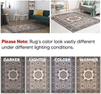 Keen Home Design 8x10 Rug - Machine Washable Area Rug with Non-Slip Backing, Ideal for Living Room, Dining Room, Bedroom - Vintage, Easy Clean, Durable, Low Pile Rug - (8' x 10')