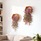 Artificial Hanging Flowers Plants for Outdoor Spring Decoration, 2PCS Faux Silk Daisy UV Resistant Look Real for Outside Home Indoor Planter Porch Garden Yard Decor(Light Purple Red)