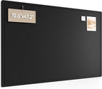 Fluxynara Large Bulletin Board, 70.8" x 47.2" Cork Board Alternative with 48 Safe Removable Adhesive Tabs, Foldable Felt Pin Board for Home Office, Classroom, Bedroom,Entryway for Walls—Black