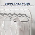 SereneLife 100-Pack Premium Velvet Hangers – Ultra-Thin, Non-Slip & Heavy-Duty Clothes Hangers with 360° Swivel Hooks – Space-Saving Velvet Coat Hanger Set for Shirts, Suits, Dresses & Jackets (Gray)