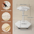 Tikea Hexagonal Wood Riser for Display, 2-Pack Wood Farmhouse Riser for Kitchen Bathroom Counter Decor, Decorative Tray for Soap Dispenser, Decorations and Plant