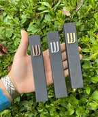 A&S Mezuzot Modern Concrete Mezuzah Case with Scroll, Easy Peel and Stick Mezuza (Black+ Silver Shin, 6 Inches)