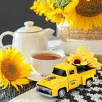 Sunflower Metal Truck with Flowers Farm Truck Decor Vintage Farm Farmhouse Table Tiered Tray Decor Home Kitchen Mantel Shelf Bookshelf Mini Truck Decorations