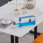 Unsinkable Boat Anime Pirate Ship in a Bottle Box, Cruise Ship Fluid Drift Bottle Non Sinking Ship Model Decorations Desk Decor Ornaments for Boys Girls Fans Gifts (Blue-a)