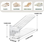 Transparent Shoe Slots Organizer for Closet, 20 Pack Shoe Stacker Organizer for Closet Shoe Display Space Saver,Adjustable Shoe Rack Organizer Holder for High Heels,Sneakers(Transparent)