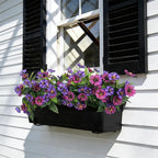 Fake Artificial Flowers for Outdoors Decoration,4 Bundles Silk Faux Spring Flowers with Plants Leave UV Resistant for Planter Front Door Porch Yard Patio Window Box Home Indoor Decor
