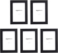 Amazon Basics Rectangular Photo Picture Frame, 6 x 4 inches, Pack of 5, Black