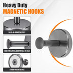 Neosmuk Magnetic Coat Hook,170lb Strong Extra Heavy Duty Magnet Hooks,Magnetic Wreath Hanger/Holder for Metal Doors,Purse,Towel,Stocking,Cruise Cabin,Gunmetal,2 Pack