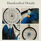 Dream Catchers Handmade Feather Native Home Wall Decoration Blue Black