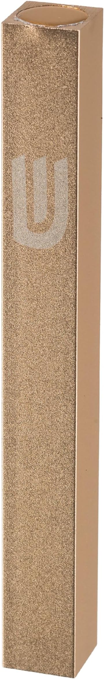 Aluminum Mezuzah Case - Gold Matte Tone Modern Design 5" 12cm Hebrew Parchment Scroll Case