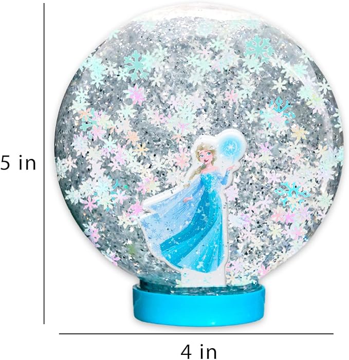 Disney Frozen DIY Snow Globe for The Holidays Set - Bundle with 2 Create Your Own Snow Globes Featuring Ela & Anna Plus Tattoos, More | Disney Frozen Snow Globe Home Decorations