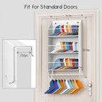 Over the Door Hat Rack - 3-Layer Design Hat Organizer Holds 30-36 Hats with 10 Hooks, Ideal Hat Rack for Door, Over the Door Organizer for Closet, Apartment, Bedroom, Dorm, 2 Pack, White