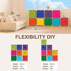 9 Cube Storage Organizer with Shelf Back to School Boxes 11 Inch Toy Storage Bins Closet Organizers Drawers Fabric Dresser for Playroom Books Bedroom Dorm Kitchen (Multicolor)