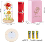 QUNPON Valentines Roses Gifts for Her Women,Valentines Birthday Gifts for Women,Valentine's Day Flowers Gifts for Mom Girlfriend Wife,Red Rose in A Glass Dome Gifts for Valentine Day