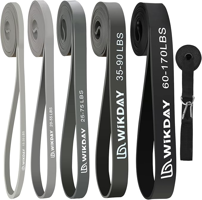 Resistance Bands, Pull Up Bands, Workout Bands for Exercise, Thick Heavy Resistance Band Set with Door Anchor, Elastic Bands for Body Stretching, Training at Home/Gym for Men & Women