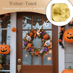 Linwnil Gold Wreath-Hanger, Strong Stainless Steel Suction-Cup-Wreath-Hooks, Gold Wreath-Door-Hanger Fall Halloween Christmas Decorations, Welcome Sign for Front Door Indoor Outdoor, Reusable Holder