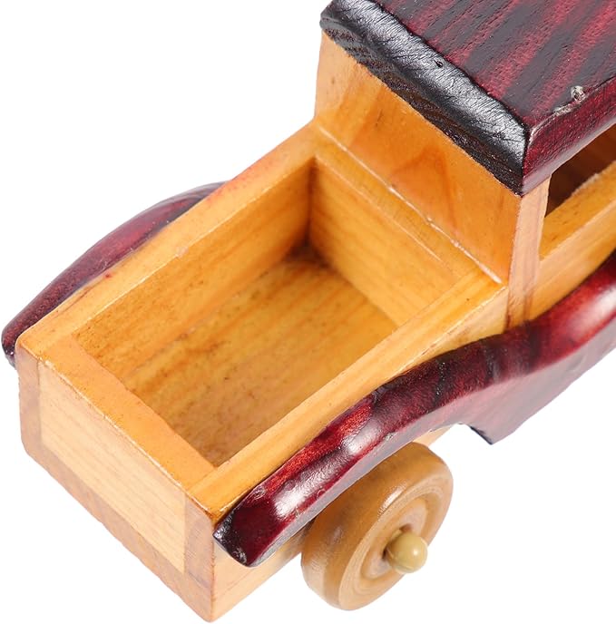 BESPORTBLE Vintage Wooden Car Model Decor Retro Wood Craft Ornament for Home Desktop Lightweight and Chic Rustic Vehicle Decoration Creative Collectible Gift for Model Enthusiasts